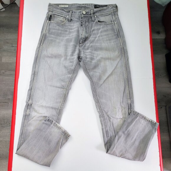 Jack & Jones jeans Erik anti fit hard washed light grey men's size 28/32 - Picture 1 of 16